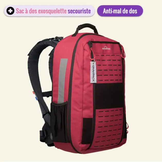 Sac à dos exosquelette urgence MedMax Gravipack anti-mal de dos