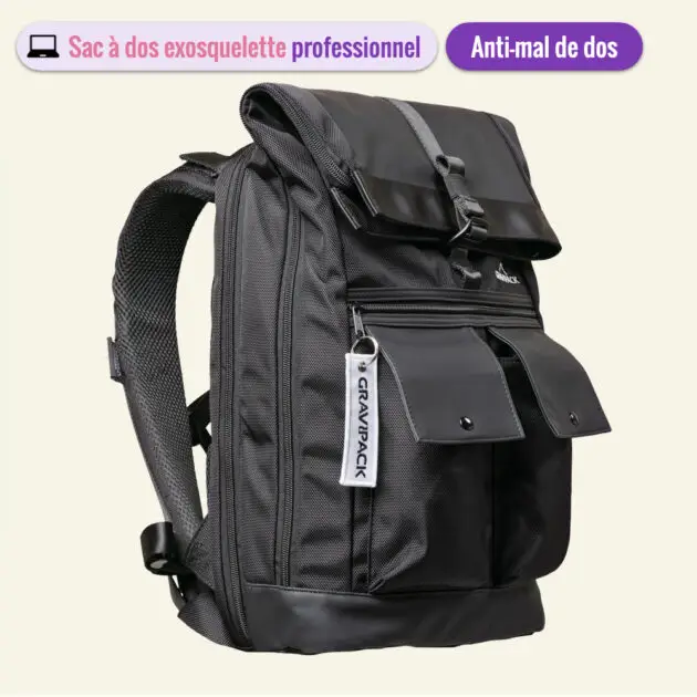 Sac à dos exosquelette professionnel et vélo Rome Gravipack anti-mal de dos
