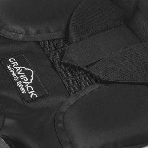 Système de portage exosquelette GRAVIPACK maintenant le sac à distance du dos
