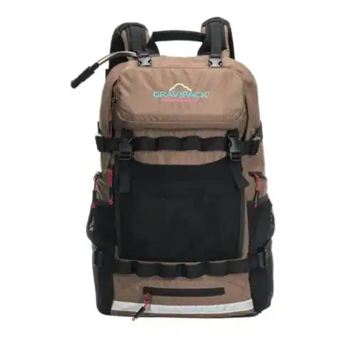 Détail des bretelles à exosquelette du sac à dos ergonomique GRAVIPACK