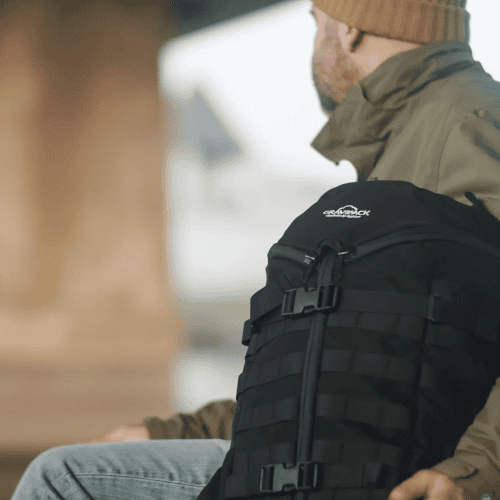 Détail des bretelles à exosquelette du sac à dos épaules sensibles GRAVIPACK