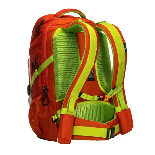 Sac à dos cervicales sensibles GRAVIPACK vu de dos avec panneau rembourré et bretelles de portage