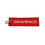 Porte-clés en tissu brodé Gravipack – Motif flamme