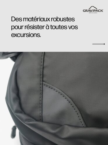Sac à dos pour ordinateur GRAVIPACK vu de face avec exosquelette intégré