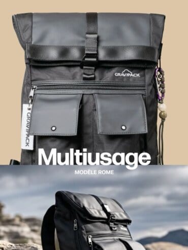Compartiments et rangements d’un sac à dos urbain GRAVIPACK pour mobilité urbaine et déplacements quotidiens