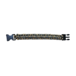 Bracelet de survie en paracorde tressée kaki et or avec boucle à clip