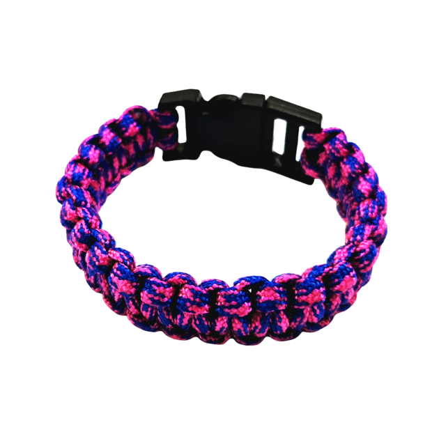 Bracelets de survie en paracorde tressée rose fuchsia violet avec boucle à clip Paracord Gravipack