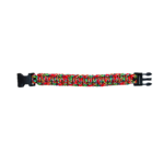 Bracelet de survie en paracorde tressée rouge et vert avec boucle à clip