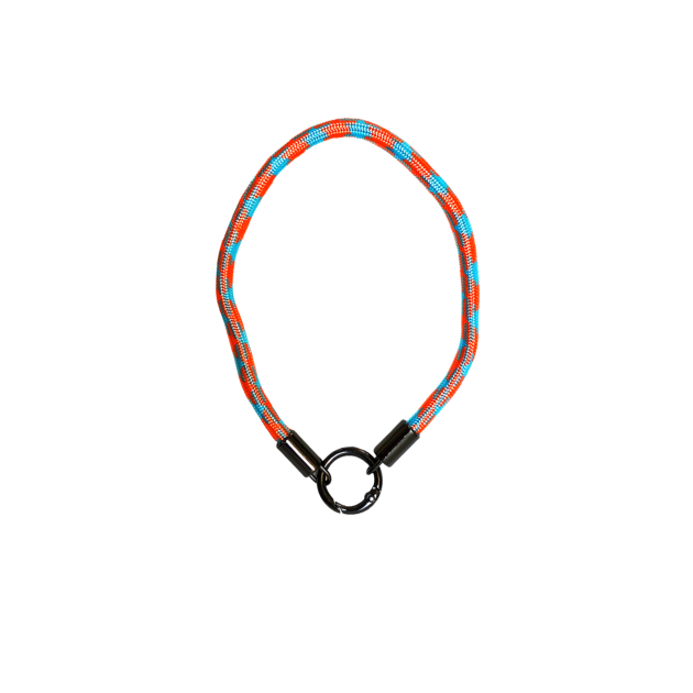 Dragonne en corde tressée avec anneau orange bleu ciel Loop