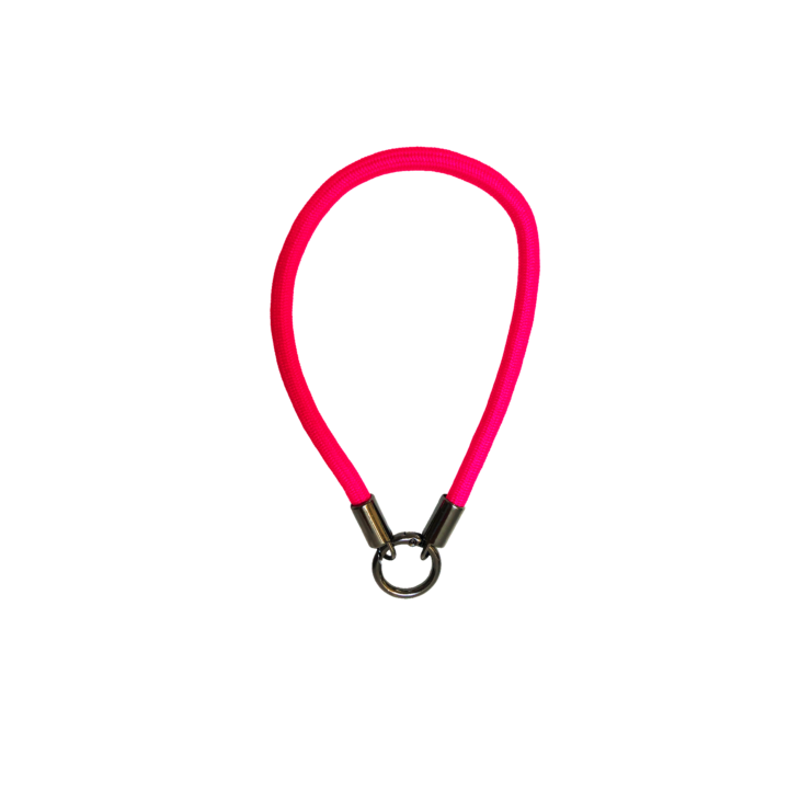 Dragonne en corde tressée rose fuchsia avec anneau rose Loop Gravipack