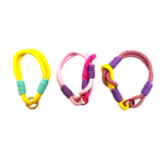 Porte-clés en corde nouée arc-en-ciel avec anneau rond Happy pour sac