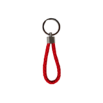 Porte-clés en simili cuir tressé rouge sang avec anneau pour sac