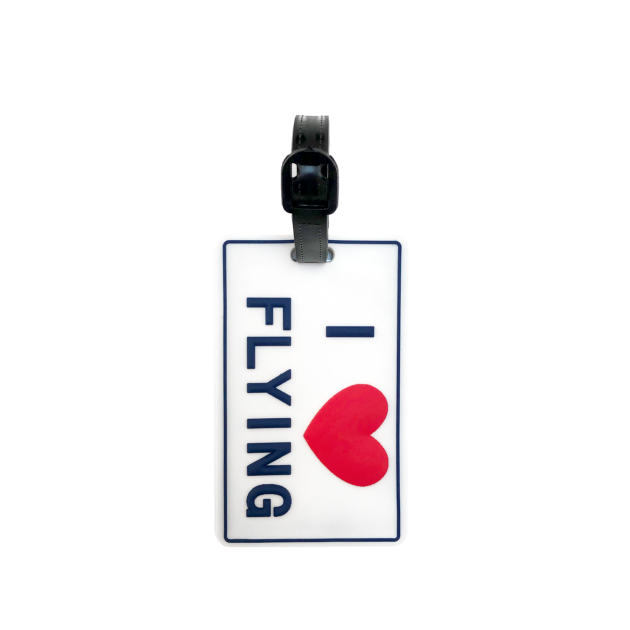 Porte-nom « I Love Flying » Gravipack pour face avant de valise et sac à dos