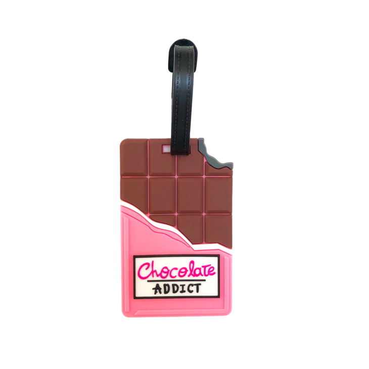 Porte-nom Gravipack tablette de chocolat avec étiquette nominative, vue arrière