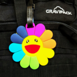 Porte-nom Gravipack motif fleur pour valise, sac à dos et bagage cabine