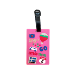 Porte-nom Gravipack « Let’s Go » rose coloré pour face avant de valise et bagage