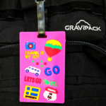 Porte-nom Gravipack « Let’s Go » pour valise, sac à dos et bagage cabine